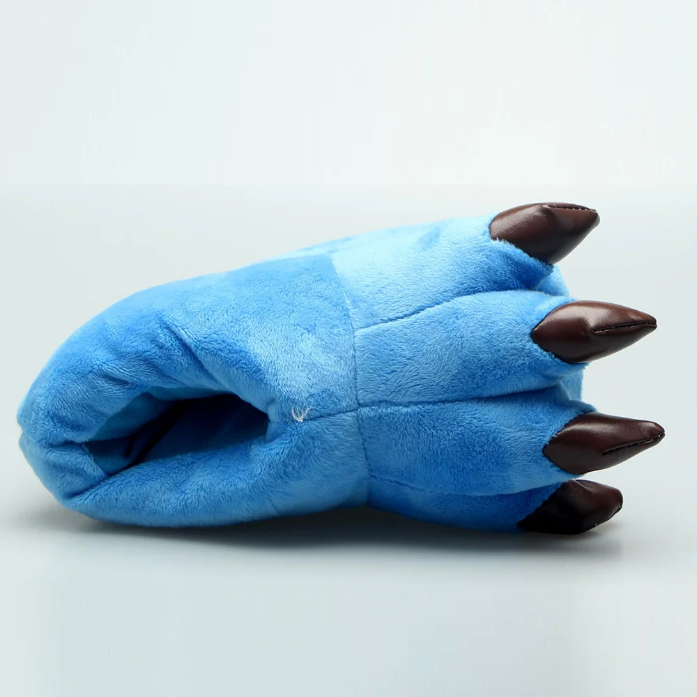 2018 new antislip  winter warm plush 3d claw  animal slippers for kids