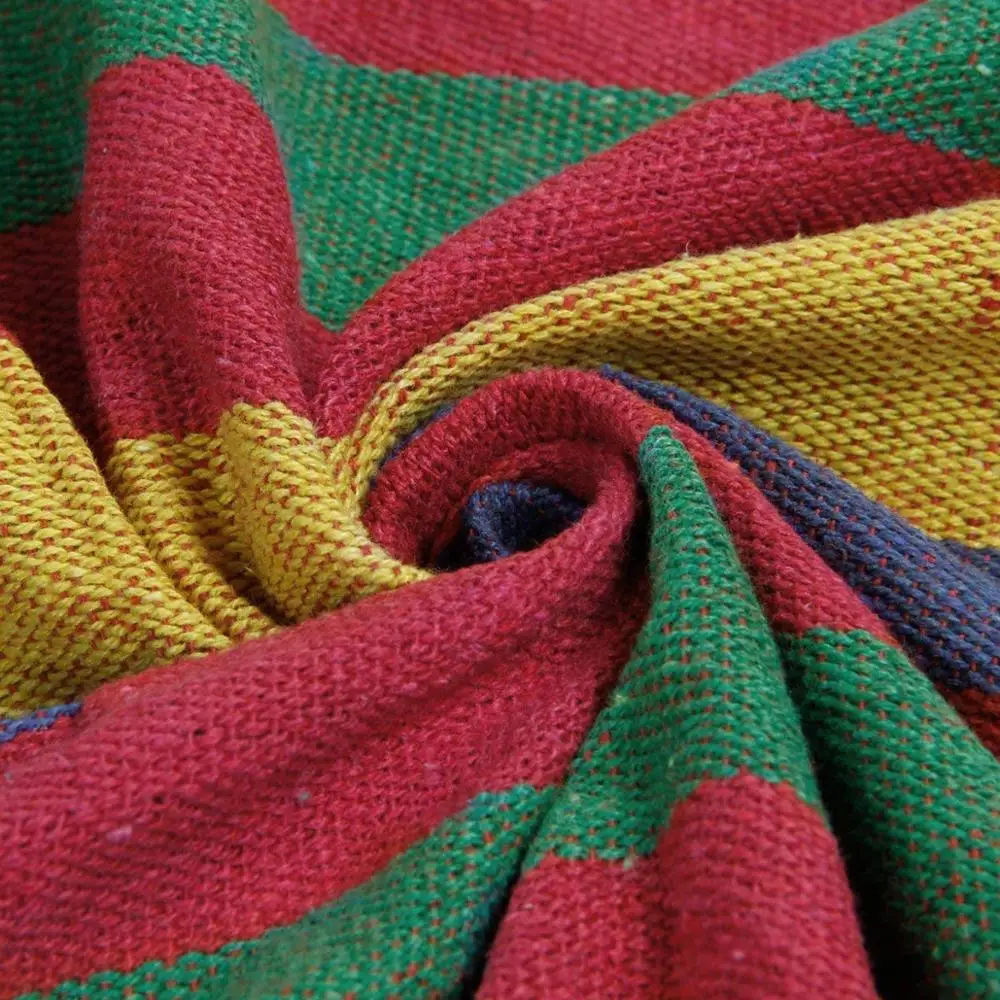 Factory Sale Cotton Colorful Rainbow Canvas Outdoor Camping Hammock Swing For Hiking Travel