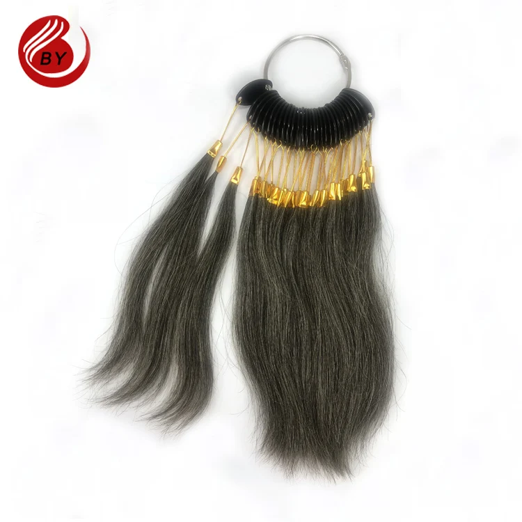 Best quality 50% grey white human hair color ring for color testing