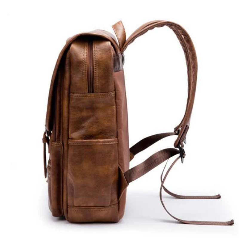 Dreamtop DTD405 vintage young man PU leather backpack fashion laptop school bag wholesale backpacks china