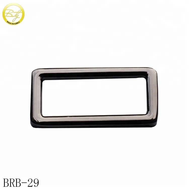 Zinc alloy women rectangular metal square ring loop buckle for bags