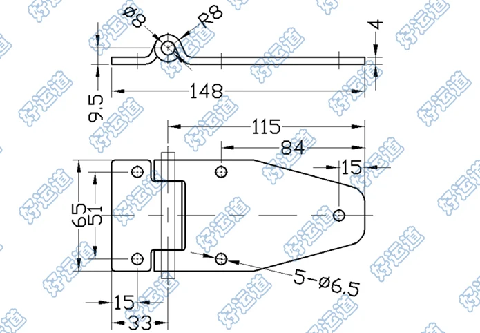 Semi truck and trailer Side board flat door hinges