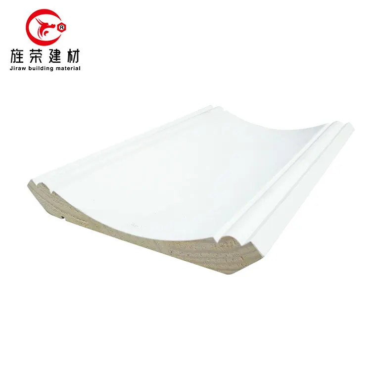 Waterproof Decorative Primed Crown Moulding Customized Wood for Ceiling