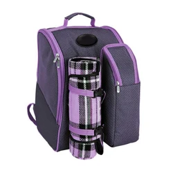 2 Person Picnic Backpack With Insulated Cooler Storage Compartments Accessories And Blanket Included