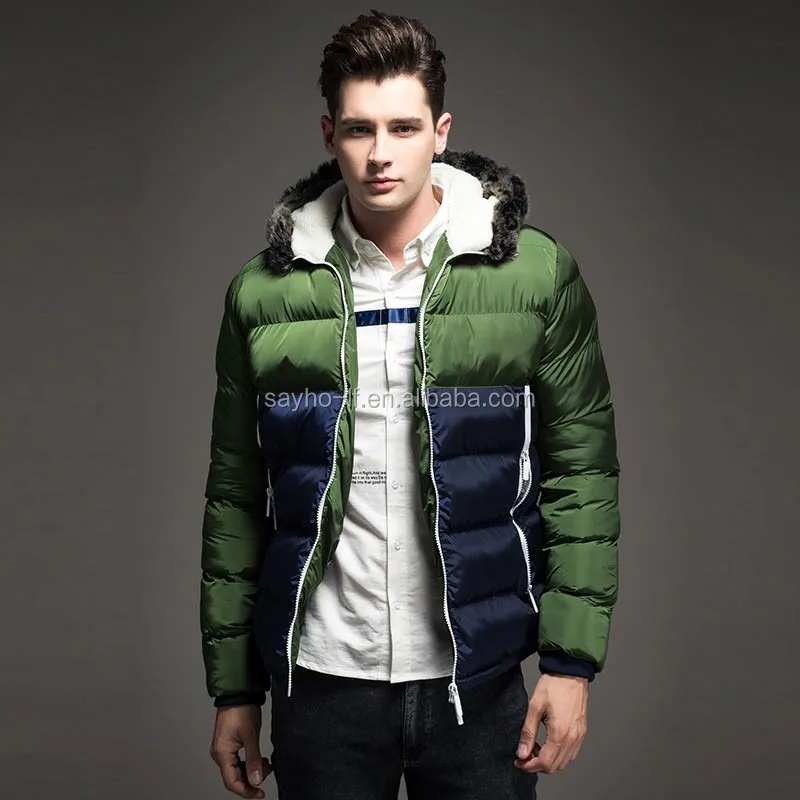 New design mens fashion winter block parka jacket with fur hood