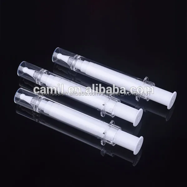 Оптовая продажа с двойными стенками 10 мл косметические шприц безвоздушного бутылки для крем для глаз