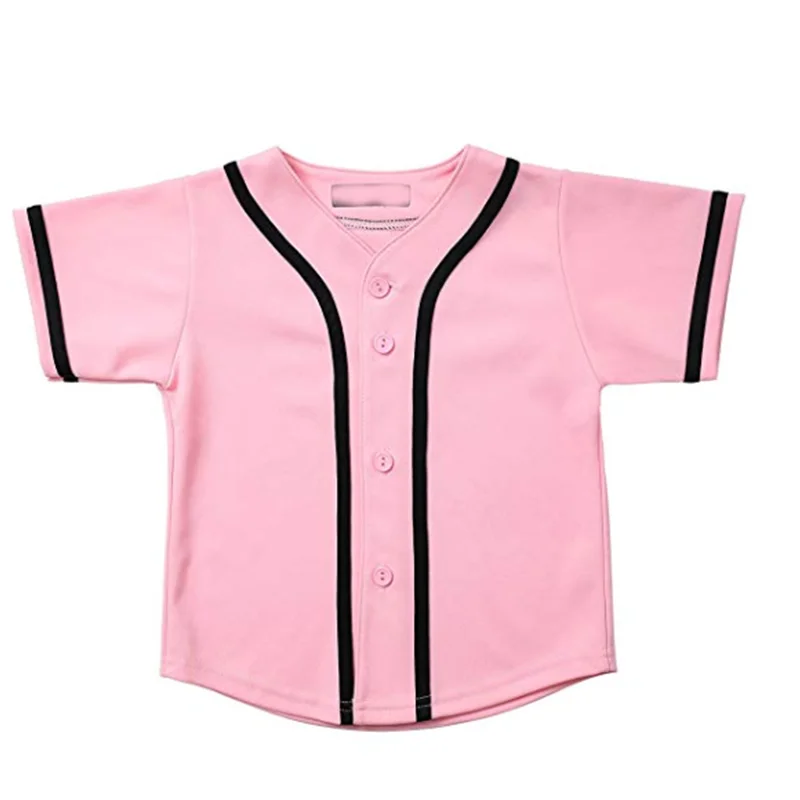 Kids short sleeve throwback baseball shirt team baseball jersey