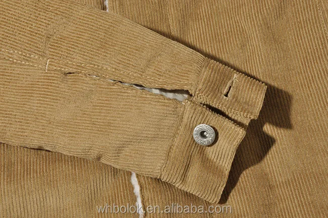 
OEM Fashionable winter quilted fleece lined corduroy jacket 