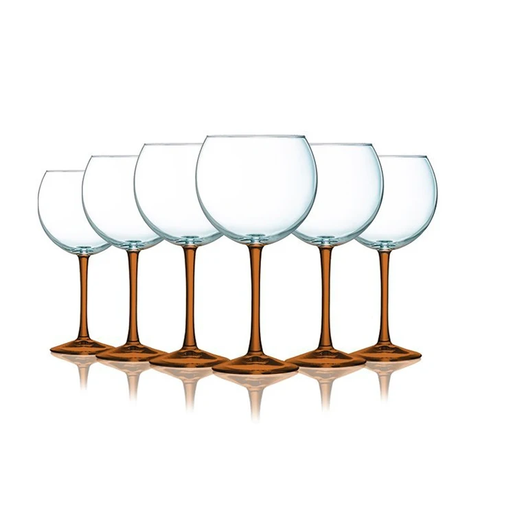 Hot Selling 20 oz Gin Goblets Colored Stem Red Wine glass