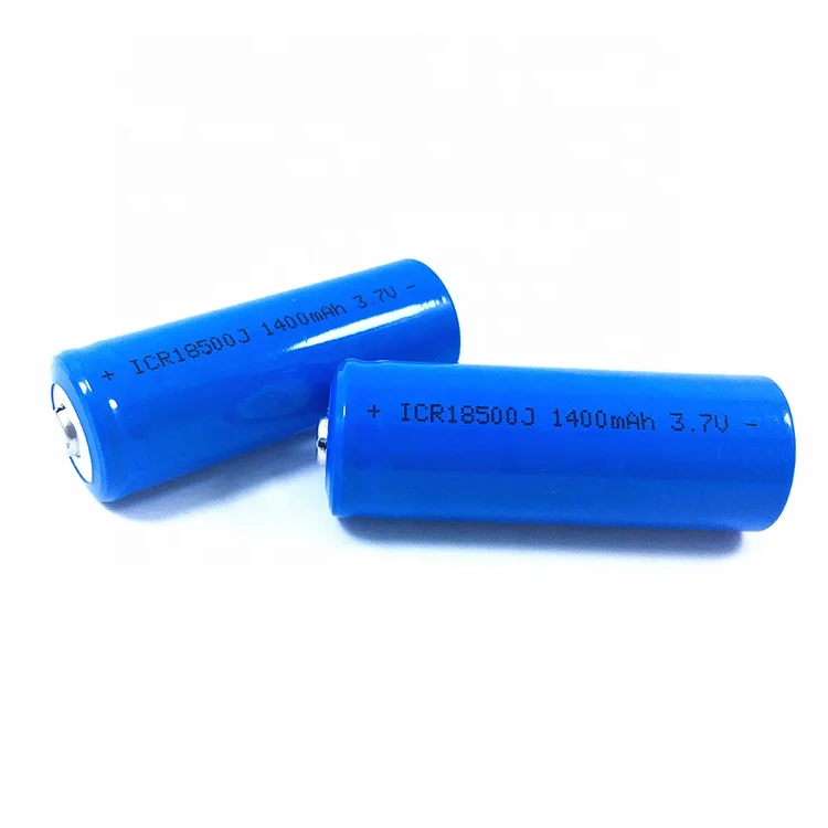 High Capacity 1400mah 3.7v Button Top Rechargeable Icr 18500 Li Ion Battery
