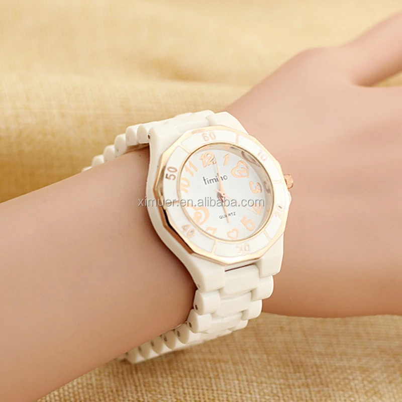 High Quality Elegant Vogue Gilrs Watch Imitation Ceramic Watch