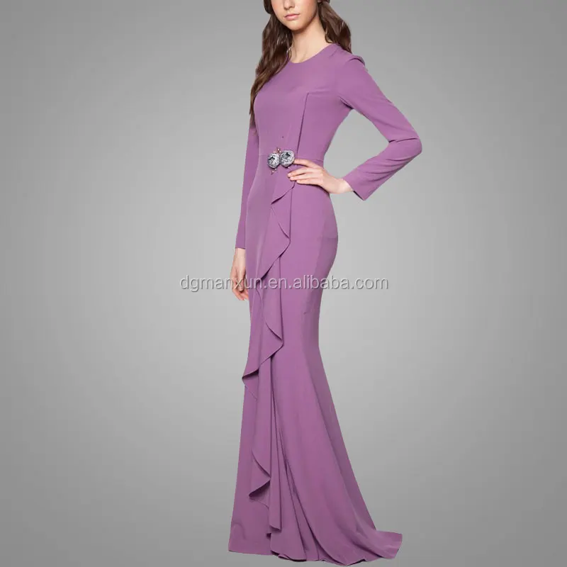 Model Baju Kurung Modern Beauty Elegant Jeseena Dress Purple Peplum Dress