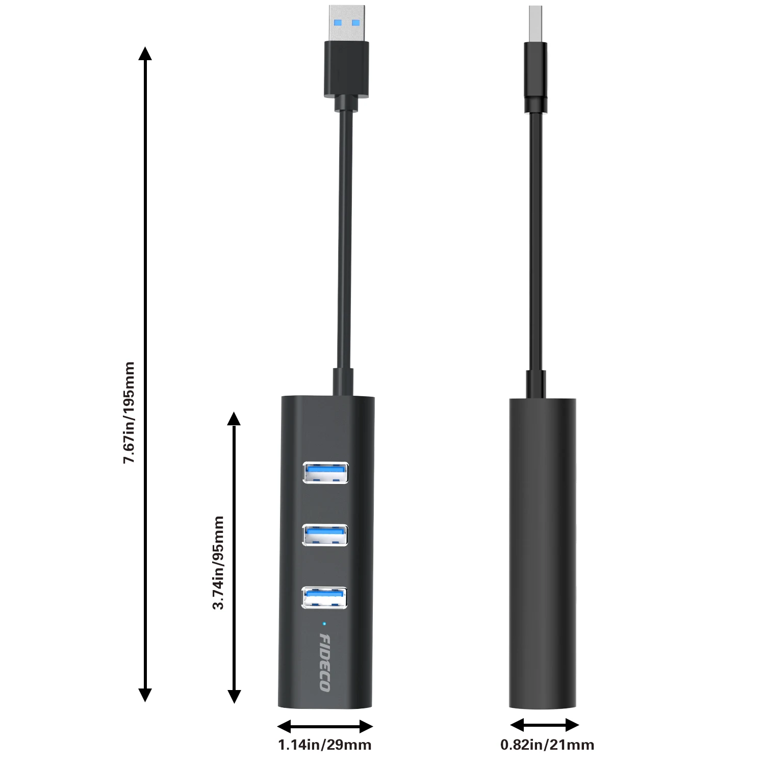 FIDECO wholesale 3 usb hub with rj45 ethernet adapter usb 3.0 to ethernet lan adapter