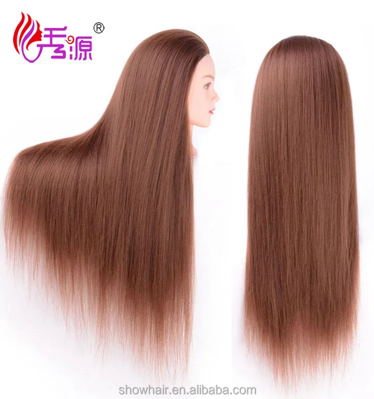 
24inch synthetic female mannequin heads with hair for braiding dummy doll head for salon training head 