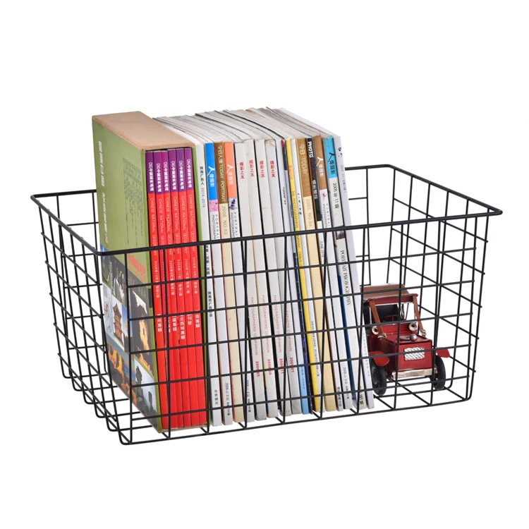
Large size rectangle metal iron kitchen wire display basket for home storage 