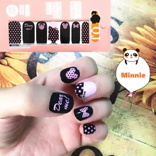 Black Pink m m Mouse child Nail Arts Nail Sticker Waterproof Nail Decal Sticker Gel Polish