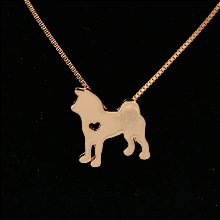 Factory Wholesale Price 18kgp Gold Cute Animal Dog Necklace