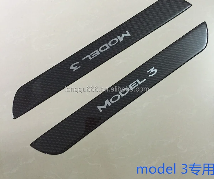 Car Door Sills Protection Kit Carbon Fiber sticker drip glue car accessories for Tesla model 3