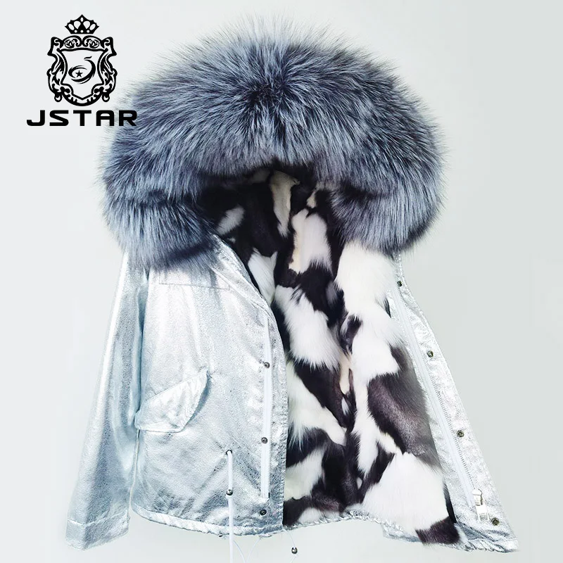 Unisex factory directly fur coat parka lined with real fox fur collar lining material short jacket