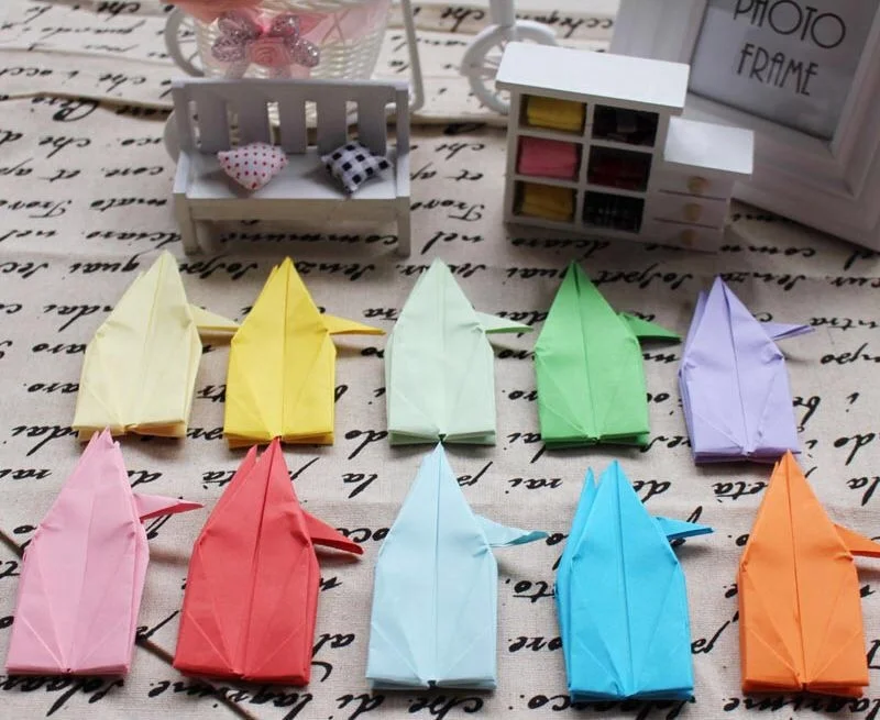 Factory 100pcs/bag Folded Paper Origami Birds for Birthday Wedding Baby Shower Party Decoration