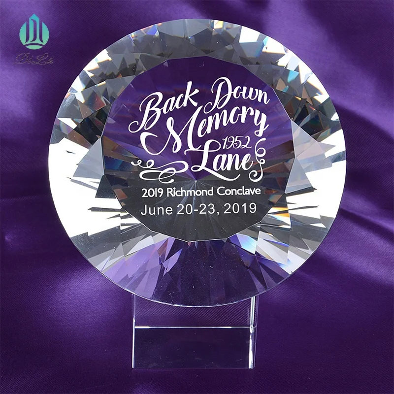 Factory sale DILU Large Shinning k9 Crystal Glass Stone Diamond/bulk glass crystal fake glass diamond for Wedding Paperweight