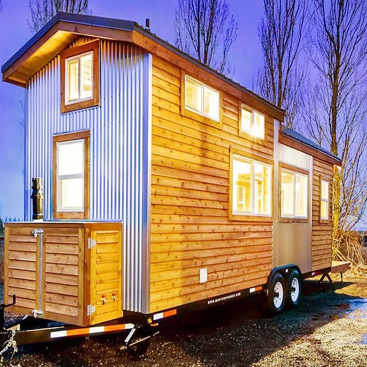 Tiny House on Wheels in France with Unique Rooftop Terrac