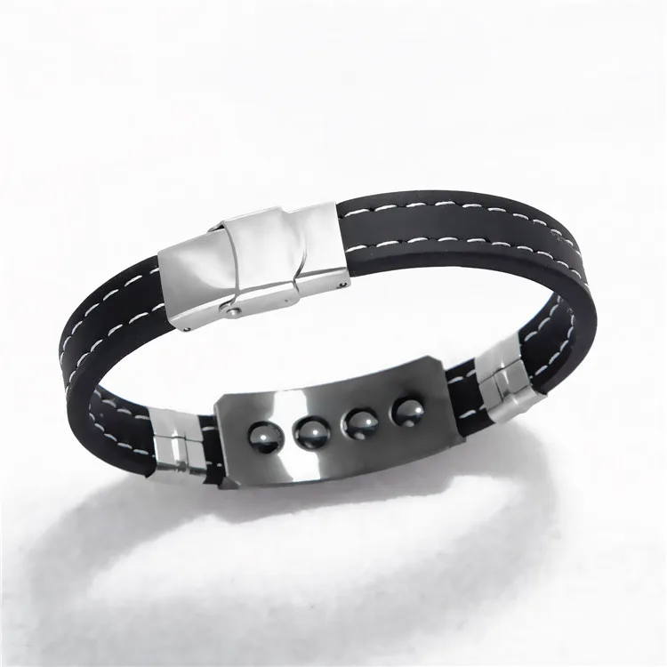 joyas de acero inoxidable silicone steel health high magnet bracelets