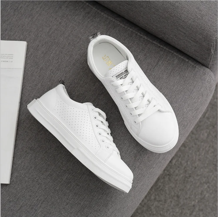2019 Summer Breathable Popular Women White Shoes Students Casual Flat Shoes