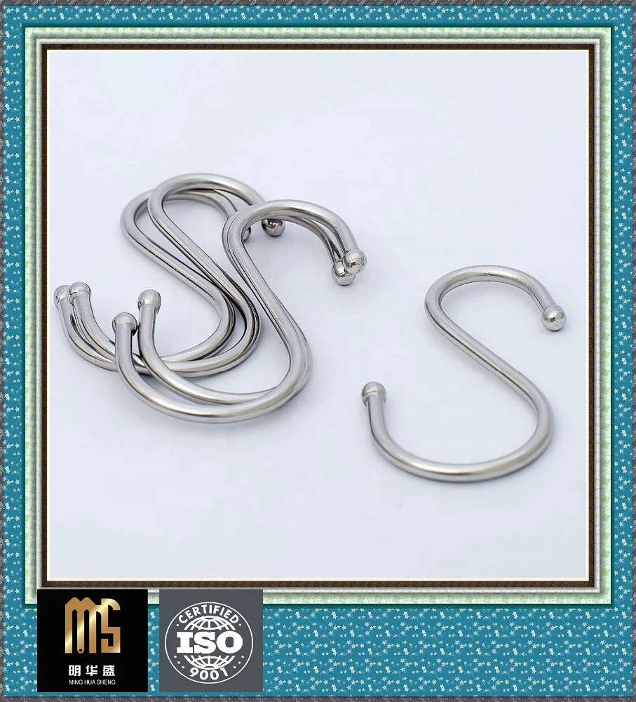 Metal hooks for clothes hanger S shaped hanger hooks,stainless steel metal S hooks for kitchen,S hangers hanging hooks