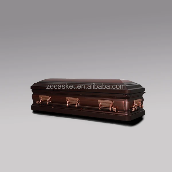 Metal Cakset 18ga American Style casket Urn Corner casket copper brushed velvet interior