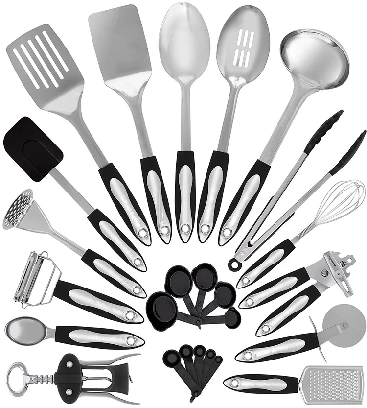
25 Piece nonstick cooking utensils cookware set best stainless steel gadgets kitchen tools 