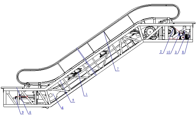 High- end definition without noise step 600-800-1000 35 angle escalator