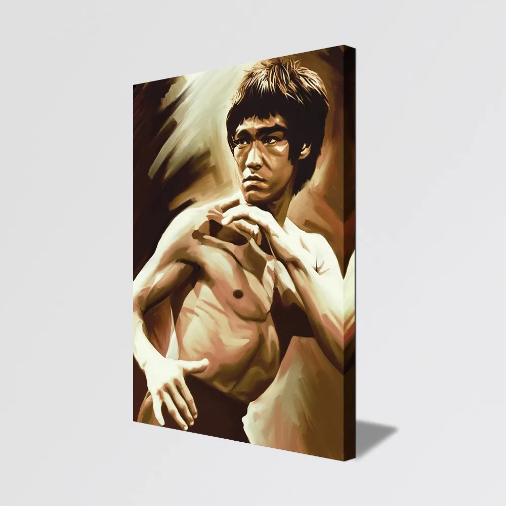 Famous POP Canvas Art Modern Bruce Lee Pictures Paintings with Texture