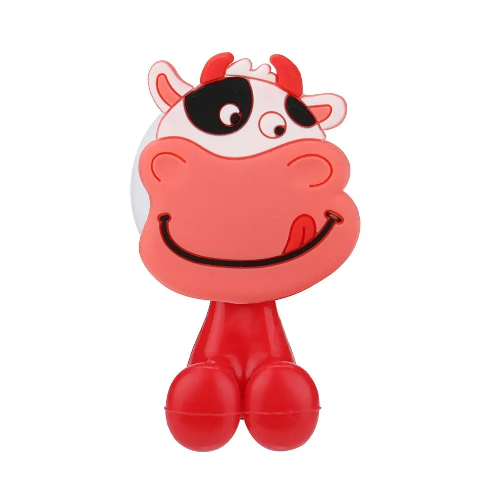 Cartoon design silicone toothbrush holder with sucker for bathroom decoration