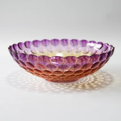 Hot sale elegant large round transparent PS plastic fruit dish,decorative fruit bowl  acrylic snack candy bowl