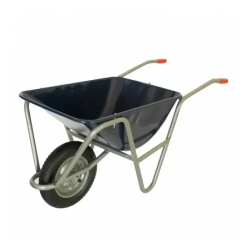 Heavy duty garden wheel barrow with metal tray
