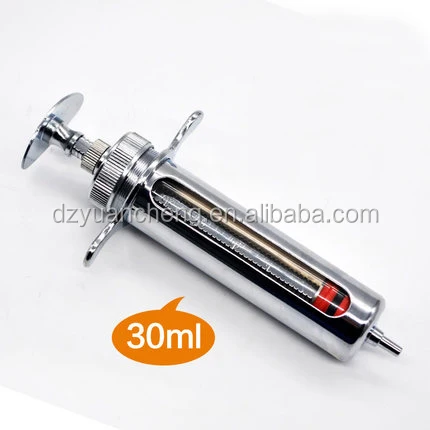 10ml, 20ml, 30ml, 50ml metal syringe veterinary injector syringes for animal