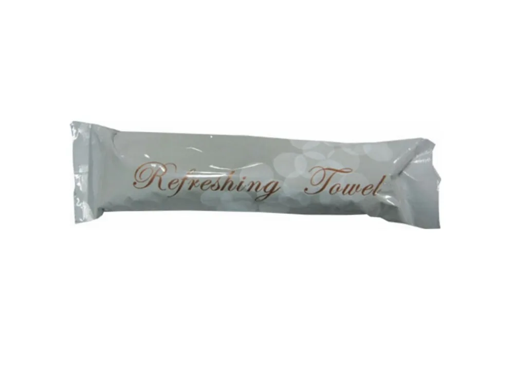 Small packing disposable scented cotton refreshing towel,restaurant towel,hot cold towel