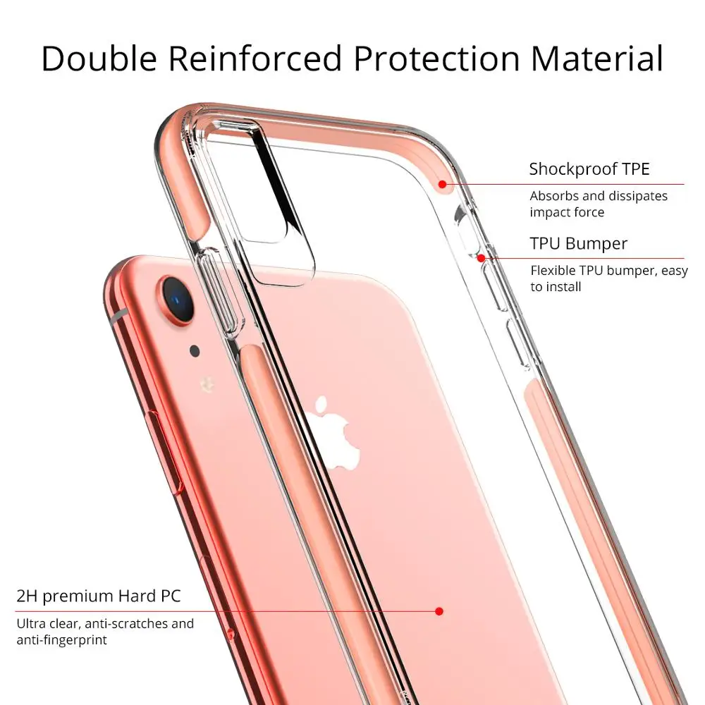 Яркий коралловый Прочный противоударный чехол 3 метра для iphone XR