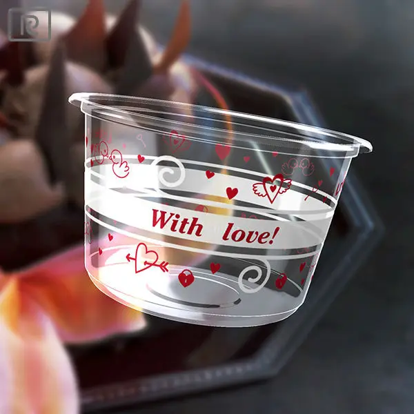 R-PLA 8oz 12oz 17oz 20oz 24 oz clear food salad fruit disposable glass container plastic bowls with lids