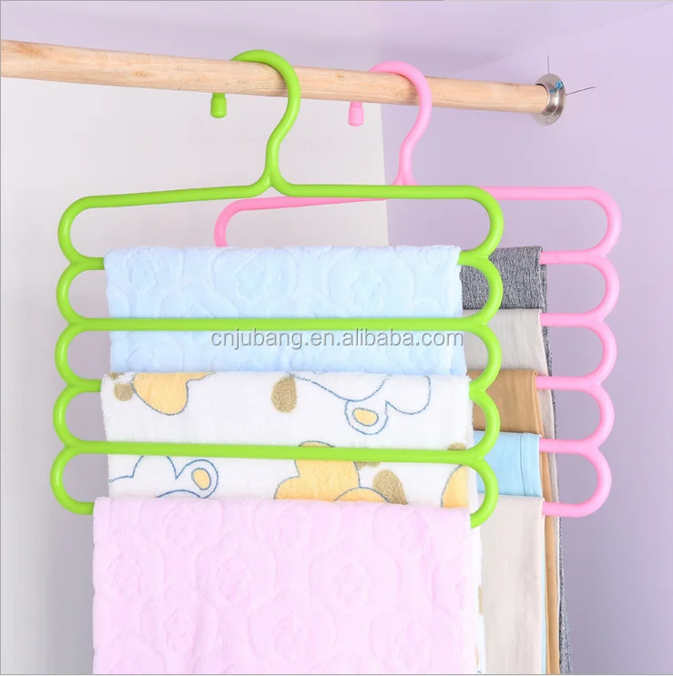 wholesale Plastic Clothes Hangers Household Sturdy Hanging Pants Racks Creative Scarf Frame