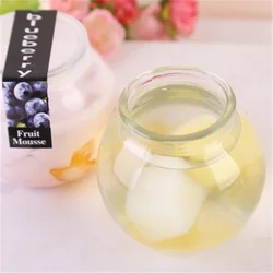 200ml Round Ball Pudding Glass Jar, Candy Beverage Glass Gottle, Pudding jar with PE lid
