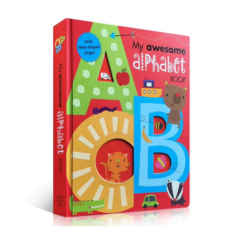 Custom number & letter shaped page book Printing My Awesome Alphabet Counting Book Die cutting children education book printing