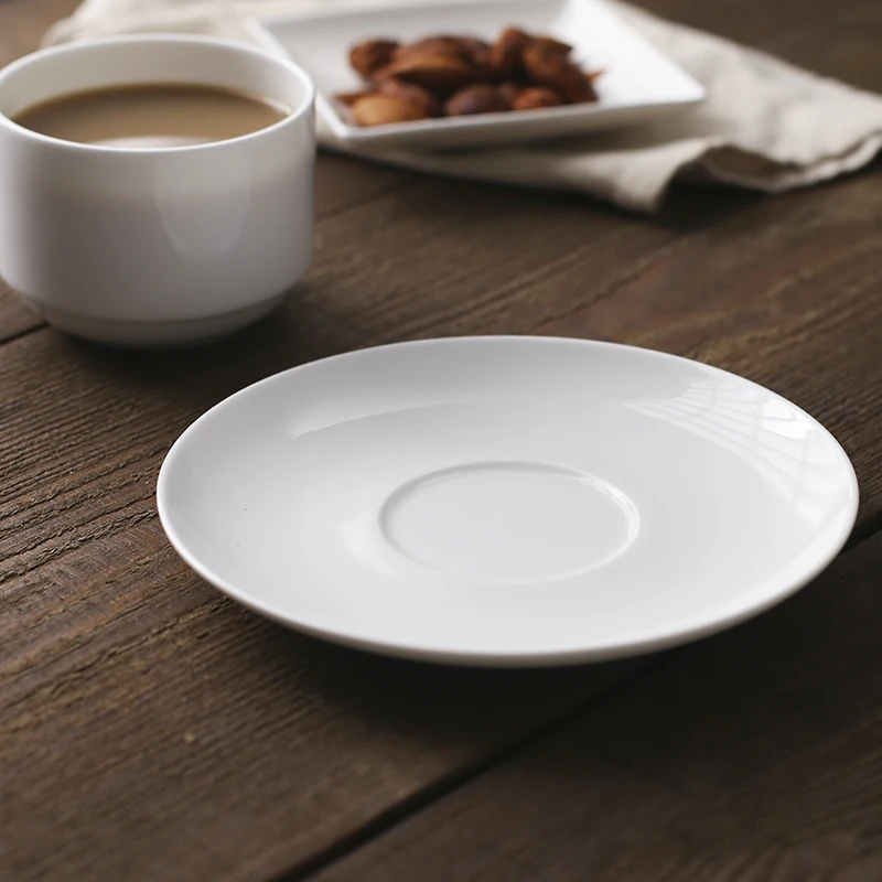 Hotel cafe fine bone china white elegant coffee cup and saucer espresso latte tea cup set