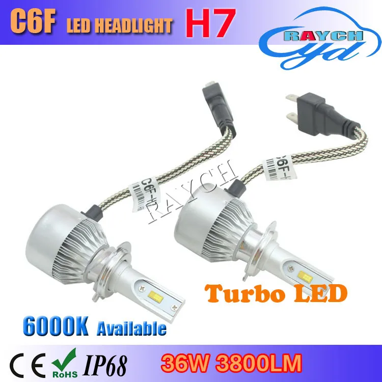 Top seller 3800lm H4 H7 H8 H9 H11 H13 9004 H13/H16 9005 9006 C6F прокат светодиодные лампы фар