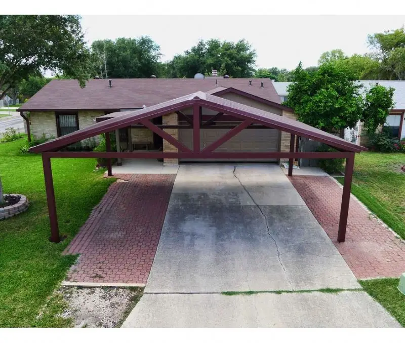 Cheap sheet metal roof car parking sheds