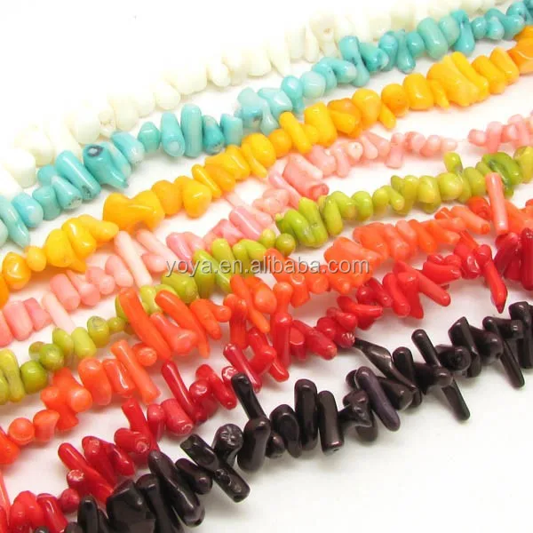 CB8057 Multicolor Bamboo coral small branch chips beads,coral twig beads