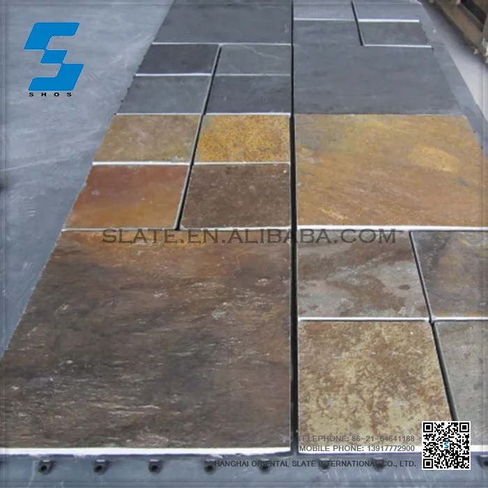 
green rusty revien surface swimming pool slate tiles 