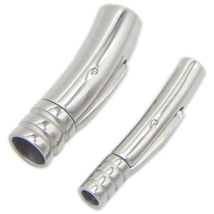 friendly fashion small stainless steel round karabiner buckle clasp for leather bracelet jewelry accessories