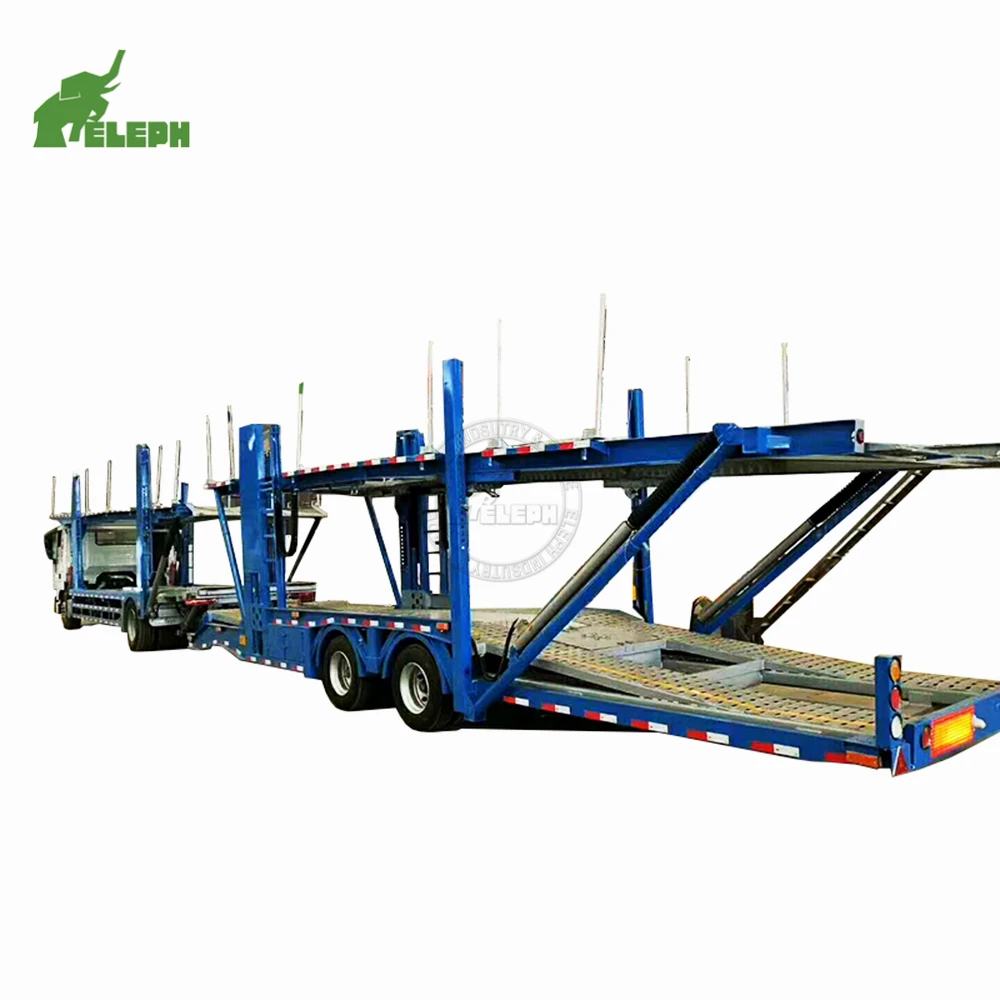 Double Super Link Car Carrier Transport Semi Trailer